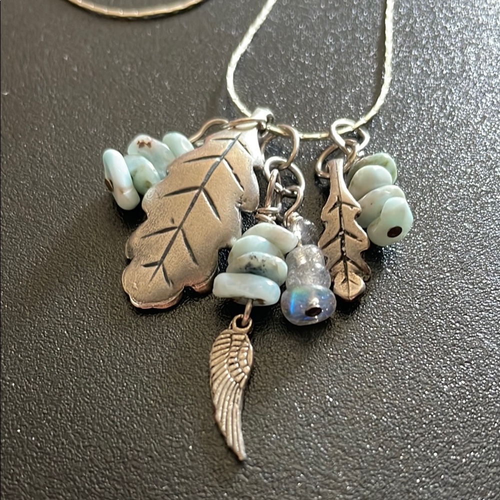 Silver Leaf Charm Necklace - Picture 6 of 10